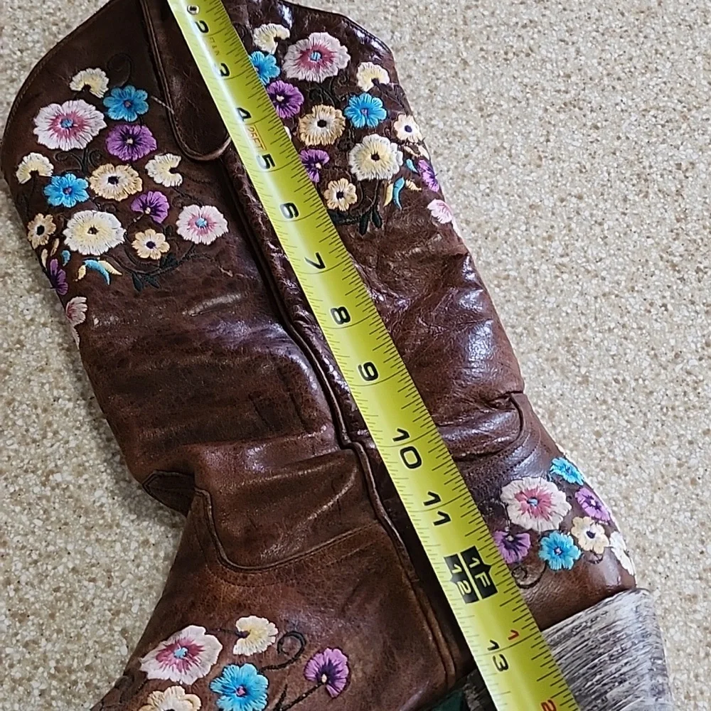 Lane Spring Flower Western Boots Size 9.5M - Picture 7 of 12